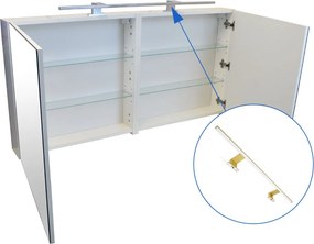 Comodo Zrkadlová skrinka Montana 120 ZS LED-G s osvetlením Any LED 80 G, zlatá
