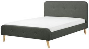 Sivá čalúnená posteľ 180 x 200 cm RENNES Beliani