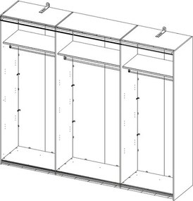 Šatníková skriňa Capri, dub wotan/biela