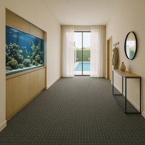 Condor Carpets, Koberec metráž Udinese antracitový - neúčtujeme odrezky z role, na mieru, šíře 2m,4m,na mieru, neúčtujeme odrezky, čierna, filc, chodba / predsieň