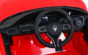 Ramiz Maserati Ghibli batéria pre deti Červená + diaľkové ovládanie + pomalý štart + EVA + MP3 USB + LED
