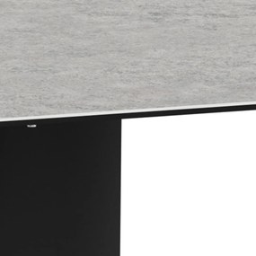 Jedálenský stôl Marbella 200 cm sivý mramor/čierny