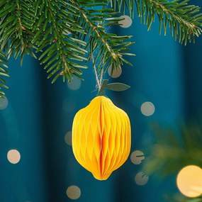 Papierová ručne vyrábaná vianočná ozdoba ø 6 cm Lemon Honeycomb – Sass &amp; Belle