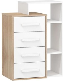 Komoda P4S Rio-09 sonoma svetlý/biely