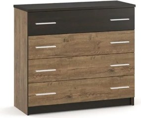 Šuplíková komoda VALENTÍNA, dub april/wenge