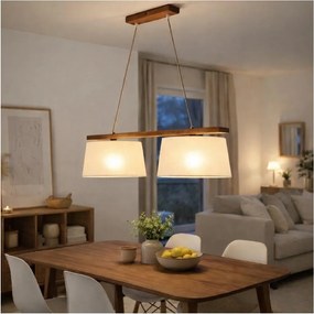 Luster na lanku AIDA 2xE27/60W/230V pr. 35 cm dub/orech