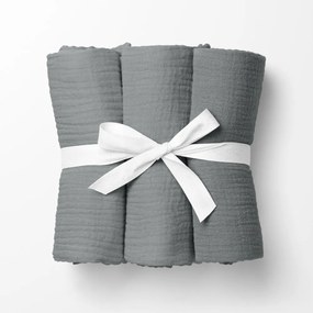 Biante Mušelínová plienka/dečka Nature MSN-062 Sivá - ZVÝHODNENÁ SADA 3 KS 70x70 cm - Sada 3 ks