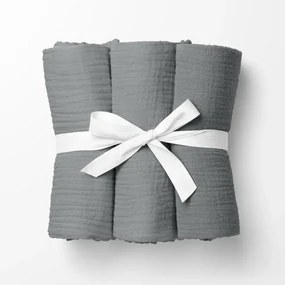 Biante Mušelínová plienka/dečka Nature MSN-062 Sivá - ZVÝHODNENÁ SADA 3 KS 70x70 cm - Sada 3 ks