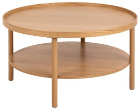 Okrúhly konferenčný stolík v dekore duba v prírodnej farbe ø 80 cm Banbury – Actona