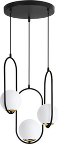 Závesné svietidlo Florence, 3x biele sklenené tienidlo, b/g, o, U