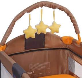 Detská postieľka, cestovná, oranžová/sivá