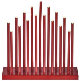 LED Vianočný svietnik 17xLED/3xAA červená