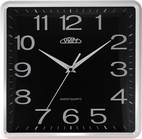Hranaté nástenné hodiny PRIM Square E01P.4053.0090 (25 cm) – čierne