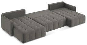 Tmavosivá rozkladacia/s úložným priestorom rohová pohovka (do tvaru "U") Moku – Makamii