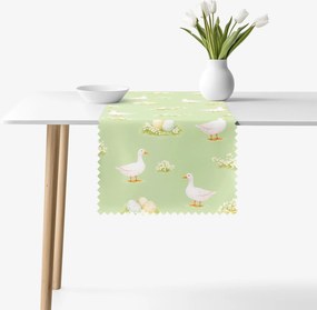 Goldea veľkonočný behúň na stôl teflónový - husy a kraslice 20x120 cm