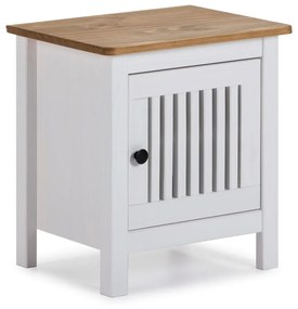 Biely drevený nočný stolík Marckeric Bruna