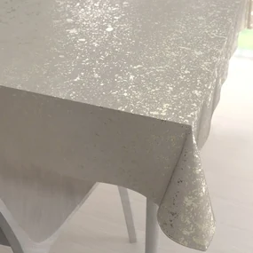Biante Zamatový obdĺžnikový obrus Isabela IBL-001 Gold Design krémový 120x140 cm