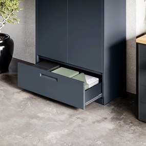 Modulárna kovová multifunkčná skriňa so zásuvkou antracitová MEGAN 1850 x 900 x 400 mm