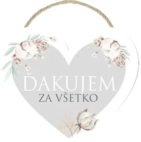 Ceduľka drevená srdce malé NER 7x0,4x7 cm
