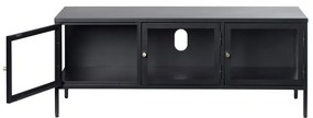 Čierny kovový TV stolík 132x52 cm Carmel - Unique Furniture