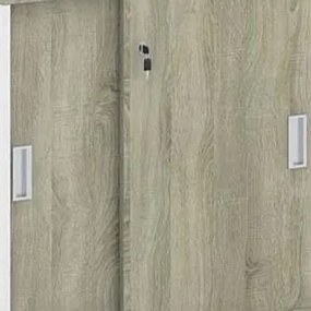 Kancelárska zasúvacia skrinka na kolieskach MIRELLI, 800 x 420 x 750 mm, biela / dub sonoma