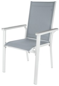 Livarno home Hliníkové skladacie kreslo Houston, biele/bledosivé (100385913)