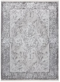 Moderný bielo-sivý dizajnový interiérový koberec so vzorom Šírka: 80 cm | Dĺžka: 150 cm