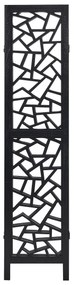 Drevený 4-dielny skladací paraván 170 x 163 cm čierny PIANLARGO Beliani