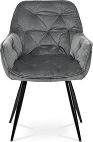 Jedálenská stolička zamatová, sivá DCH-421 GREY4