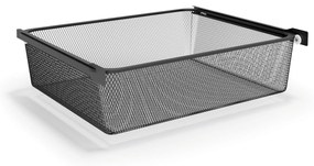 Otvorený košový regál, 8x koš s jemným sitom, TYP VIII, 600 × 460 × 2020 mm, čierna