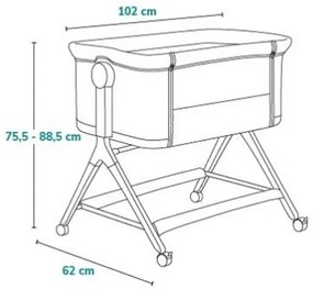 Lionelo - Detská postieľka 3v1 LEONIE PLUS sivá