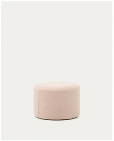 Svetloružový taburet z textílie buklé Kaeli – Kave Home