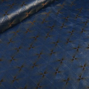 Biante Zamatový záves Isabela IBL-011 Rose Gold trojuholníky na kráľovsky modrom - šírka 270 cm 270x140 cm