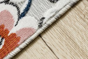 Dywany Łuszczów, Kusový koberec Botanic 65239 flowers grey – na von aj na doma, 78x150, viacfarebná, chodba / predsieň