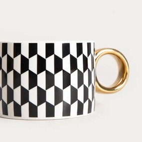 Šálka LUNYA s podšálkou, čierna / biela 757044 200 ml