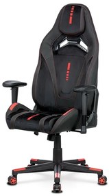 Autronic BONTEC Herné kreslo, hojdací mechanizmus, čierna látka, KA-F07 RED Farba: Čierna