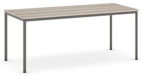 Jedálenský stôl, 1800 x 800 mm, tmavo sivá podnož, dub prírodný