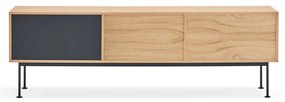 Antracitovosivá TV komoda v dubovom dekore Teulat Yoko