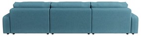 Tyrkysová menčestrová rozkladacia/s úložným priestorom rohová pohovka Sara – Ropez