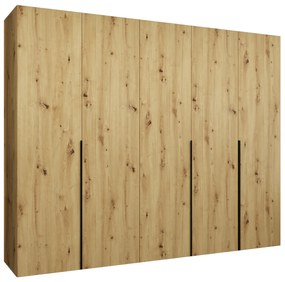 Šatníková skriňa 250 cm Alice 1 (dub artisan + čierna). Akcia -20%. Vlastná spoľahlivá doprava až k Vám domov. 1126124