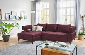 Rohová sedacia súprava Paris, vínová látka, ľavý roh