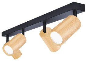 Brilagi - Bodové svietidlo SELE 4xGU10/30W/230V čierna/dekor duba