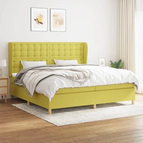 Boxspring posteľ s matracom zelená 200x200 cm látka 3128876