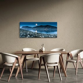 Obraz nočné krajiny, Island (120x50 cm)