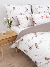 Francúzske bavlnené obliečky Renforcé - Vtáčiky