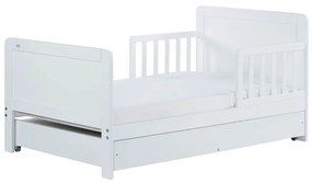 Detská posteľ so zábranou a šuplíkom Drewex Olek 140x70 cm biela