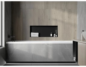 Mexen X-Wall-NR, polička na zapustenie pod obklad bez goliera 75 x 30 cm, čierna matná, 1971753010