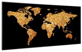 Wonderwall Air Art Smart, infračervený ohrievač, 120 x 60 cm, 700 W, zlatá mapa