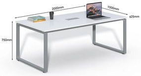 Konferenčný stôl Houseland Prime Meet 01 200 cm biely