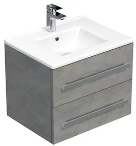 Kúpeľňová skrinka s umývadlom SAT Cube Way 60x53x46 cm matný betón CUBE46602BEMOD, 1 ks